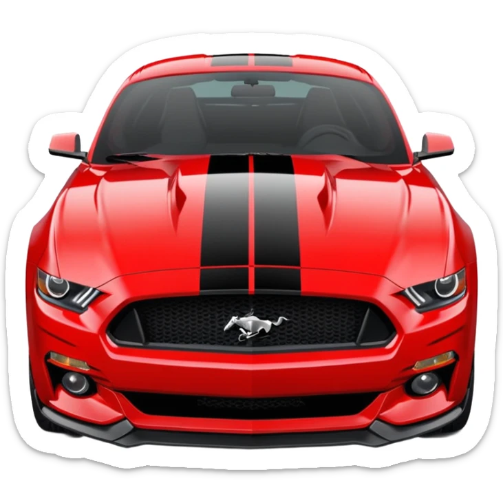 Ford Mustang with center black strip design and in written 309 and in front real pnky sticker