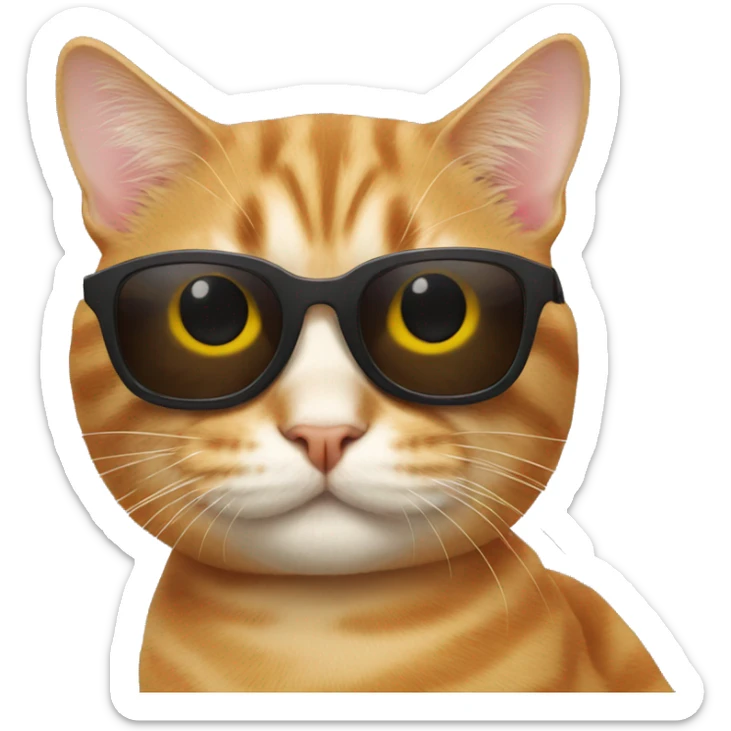 Cat with sunglasses sticker