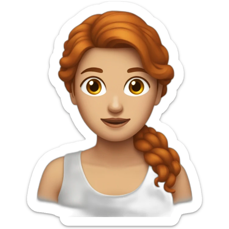 une femme brune tient une femme rousse sticker
