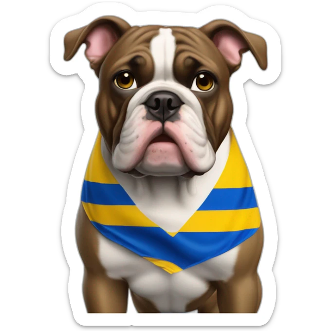 Bull dog Frances con bandera Ud las Palmas football sticker