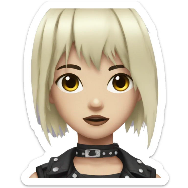 Edgy anime punk girl sticker