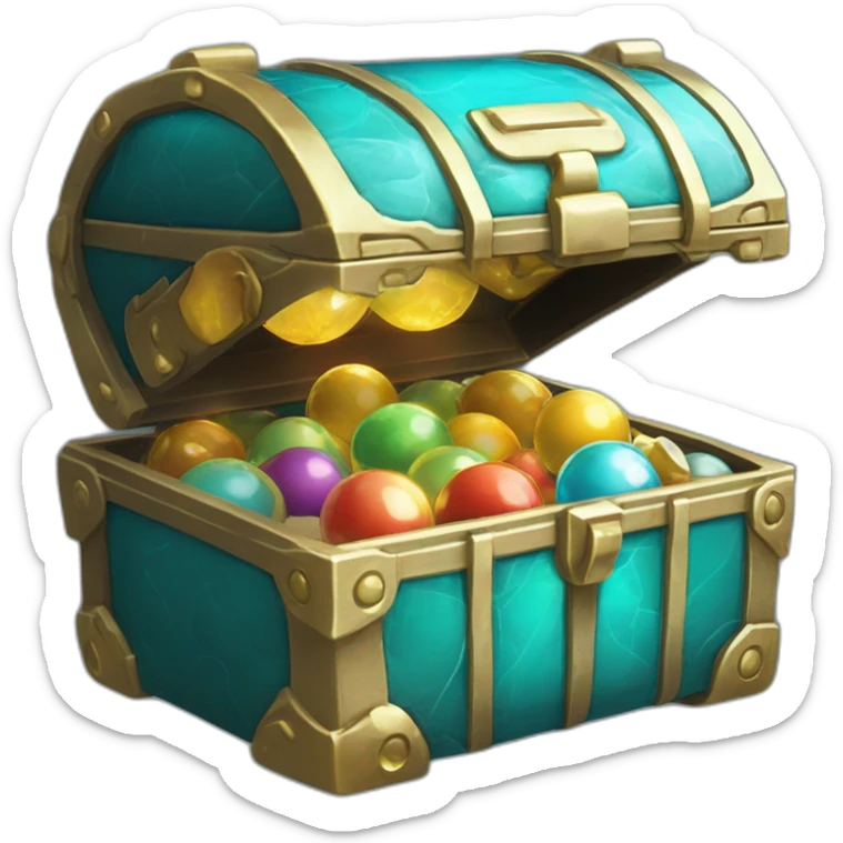 Pokemon Game LootCase Color Cyan Rich Treasure Legendary Epic Pokeballs Pokemons and Pokemon Items Inside this have Shiny Glow sticker