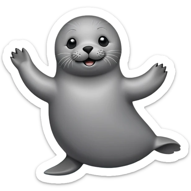 A seal grooves to the beat, dancing joyfully on the ice with flips and twirls! sticker