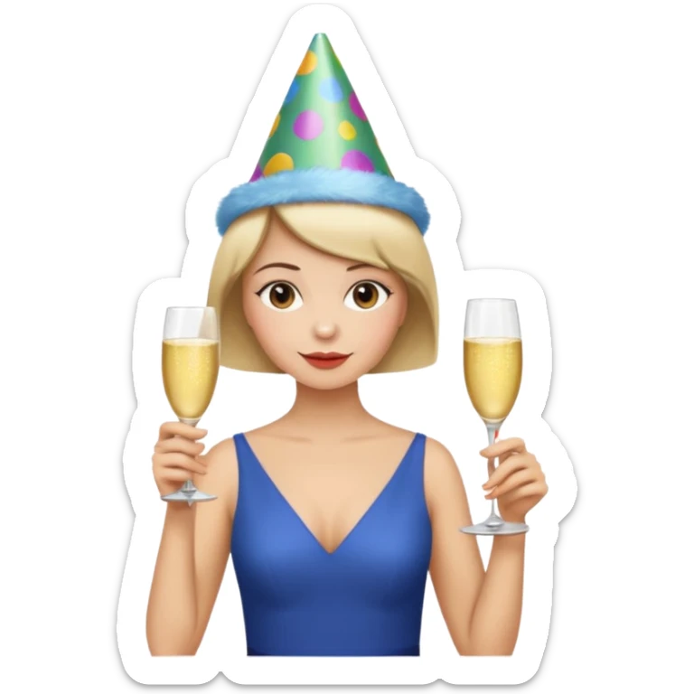 hazme una igual a la anterior pero cámbiale el pelo largo por uno corto no tan corto que le llegue a los hombros  sticker