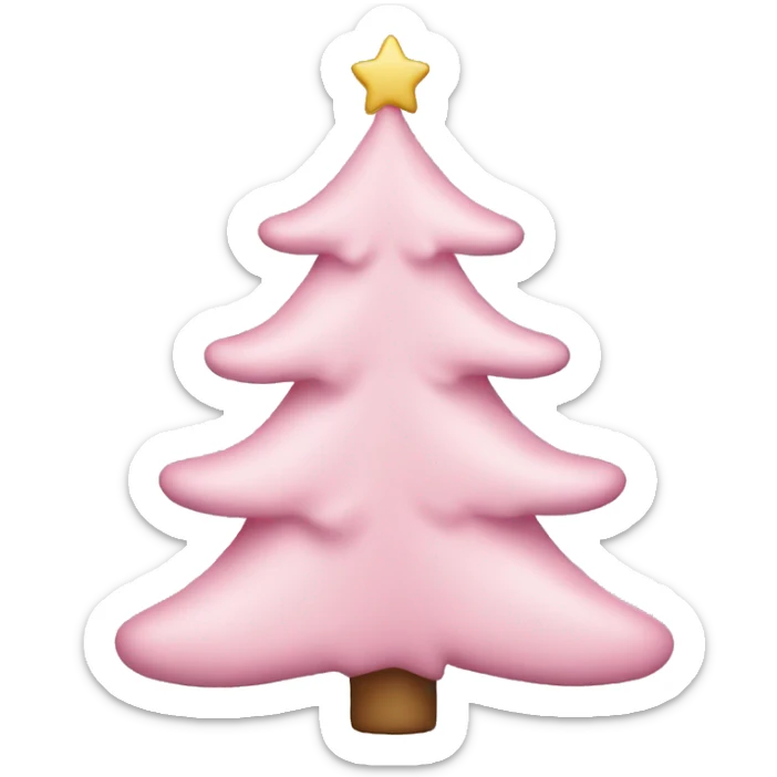 pastel pink christmas tree sticker