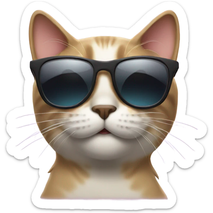 Cat with sunglasses sticker