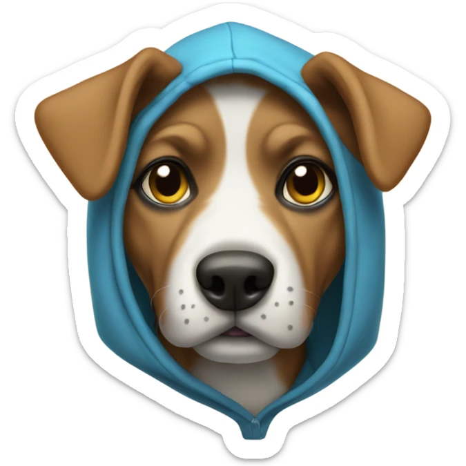 Dog wearing hoodie sticker
