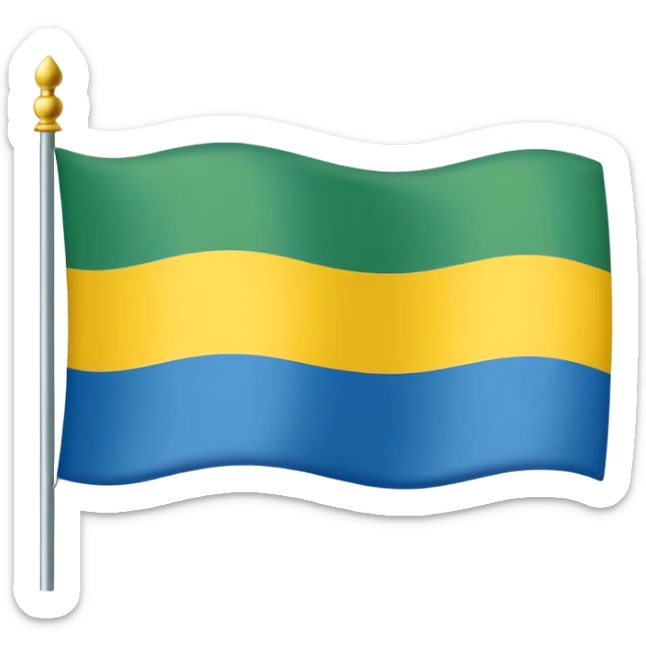 3 horizontal lines with 1st color Green, 2nd color Yellow and 3rd color Blue on the Flag sticker