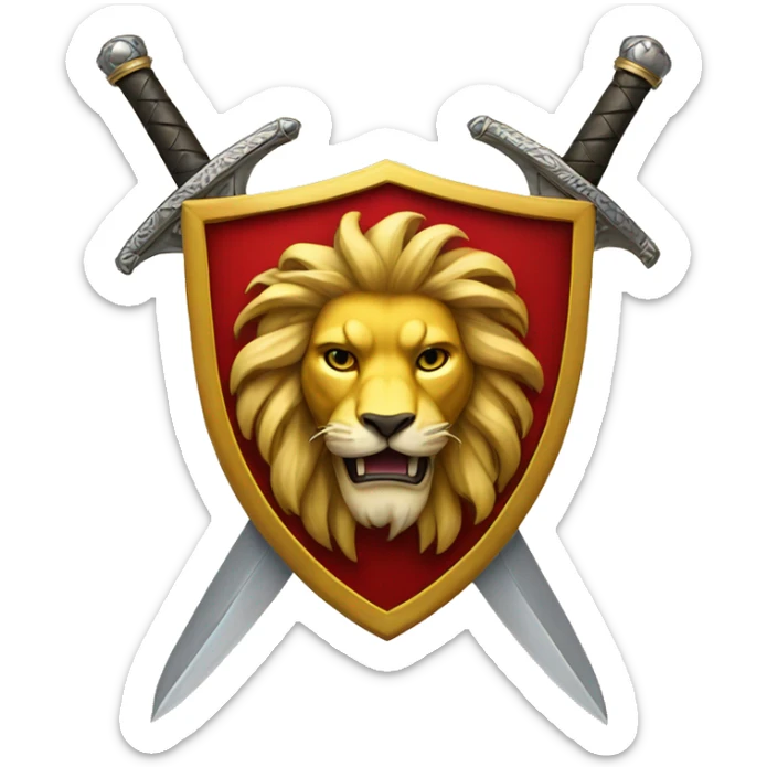 two swords coat of arms with lion on one side and snake on the other  sticker