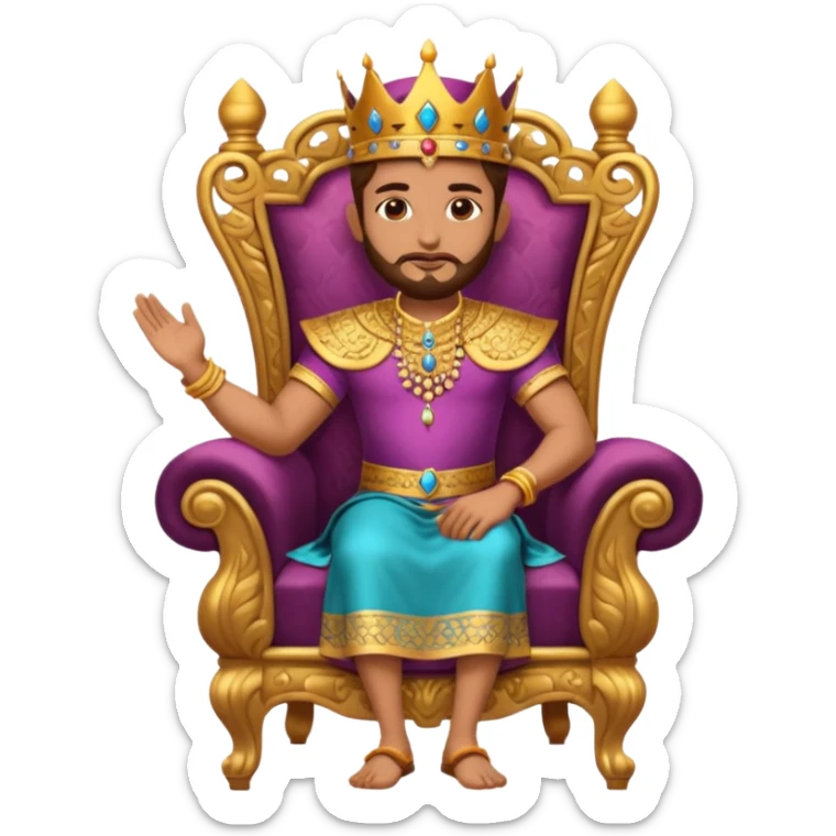Beautiful King👑 image setting on chair wear a beautiful dress and in beautiful mahal sticker