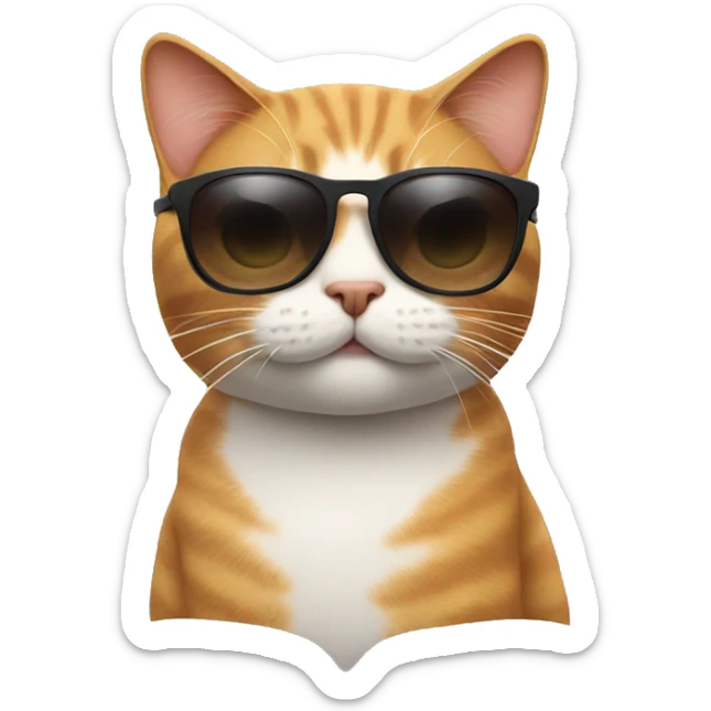 Cat with sunglasses sticker