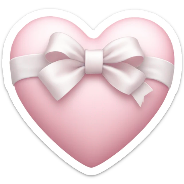 Pastel pink heart with white bow sticker