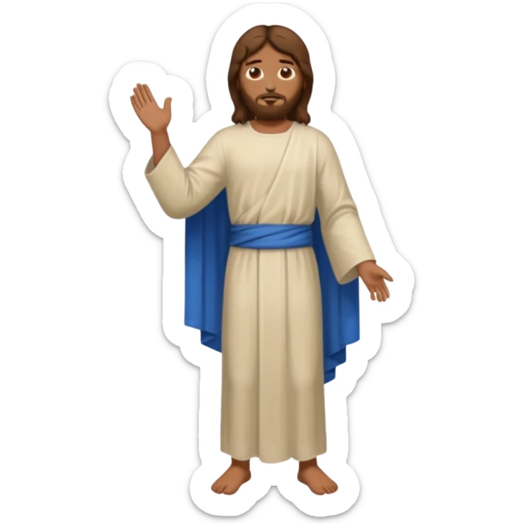 fullbody Lazarus, Jesus's friend, with brown hair, normal emoji style sticker