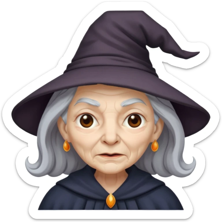 black old witch sticker