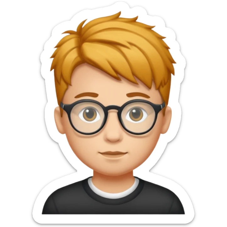 Erstelle mir eine Emoji von einem Jungen. Herkunft: Südamerika, Jung und Gutaussehend, mit durchsichtiger Brille und anderer Frisur  sticker
