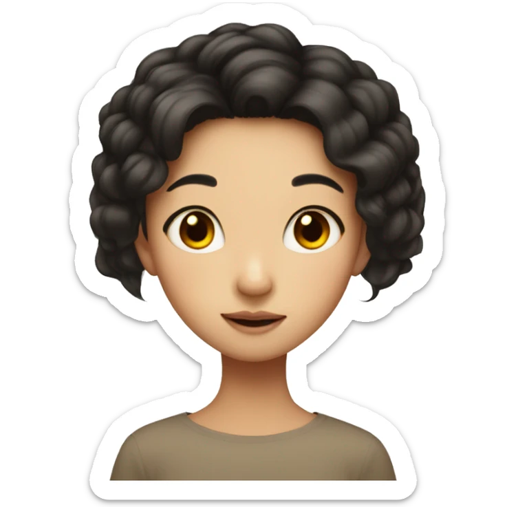 Asian girl with bee and brwon hair with abit of freckles sticker