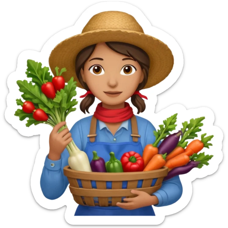 Farmer woman – Apron, scarf, basket of vegetables


 sticker