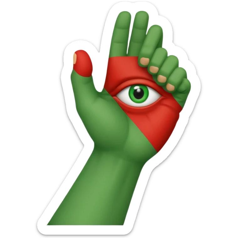 W or L has the appearance of two letters that are combined together, or next to each other. An eye is plastered on each letter, and are attached to legs. The W is green, while the L is red. W’s hand is curled tightly into a fist, and L’s hand is posed in an “L” shape. sticker