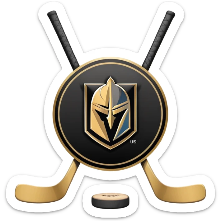  Vegas Golden Knights Alternate Logo with Hockey Sticks Behind It sticker