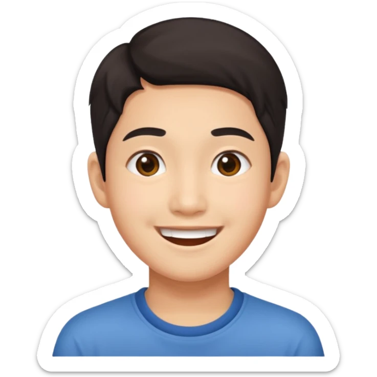 Asian individual age 18-22yr. Juvenile Adult - carefree. fun loving

 sticker