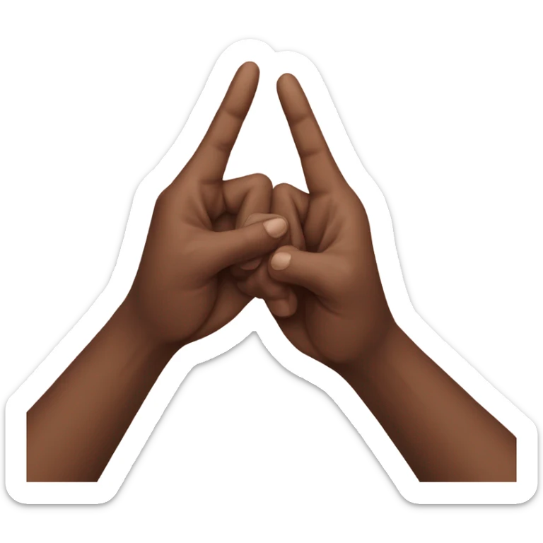 hand gesture emoji that Andrew Tate and Tristan Tate and known for making in which they put both their hands together, interlocking their fingers and pressing the tips of their index fingers together to make a point. sticker