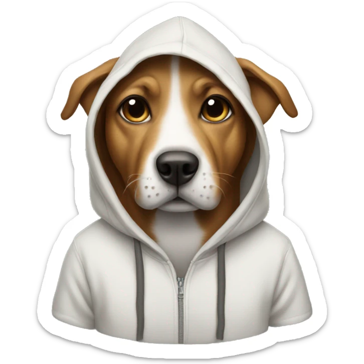 Dog wearing hoodie  sticker