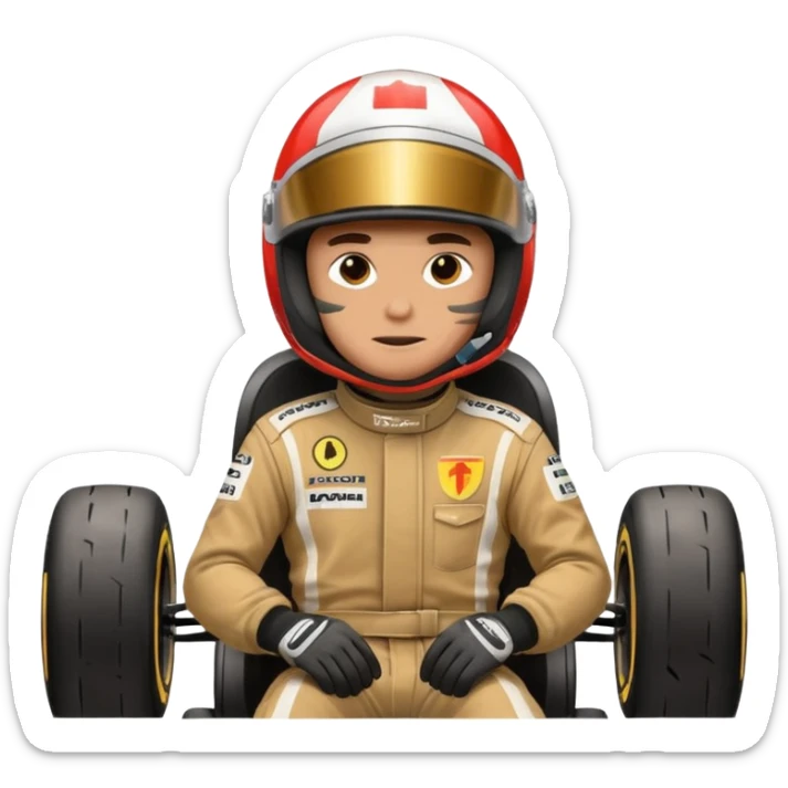 drifting car with tires smoke and a driver with a f1 helmet into the cr sticker