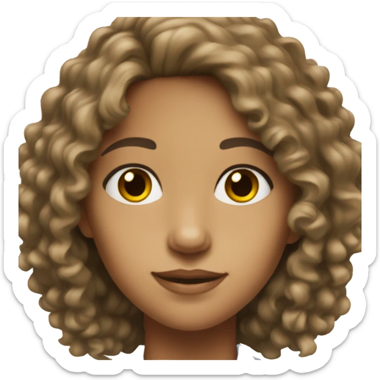 young woman formula 1 driver with black curly hair and light brown skin sticker