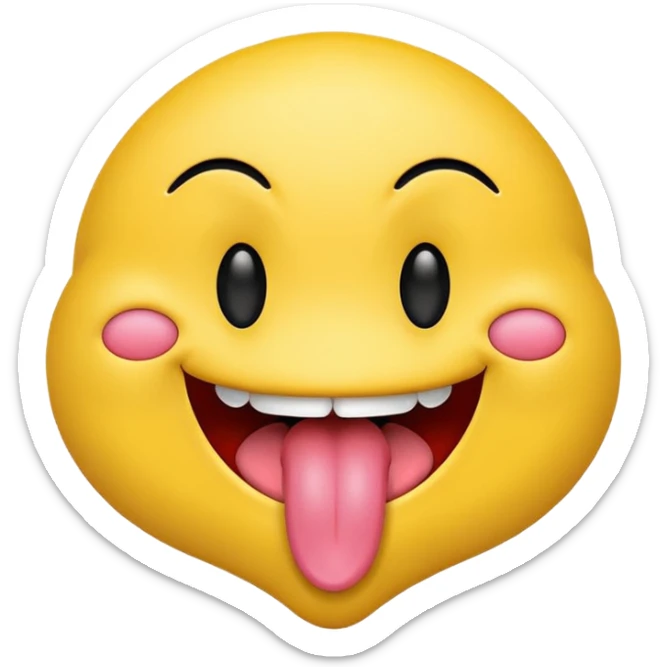 Smiley with tongue sticking out and heart eyes and heart on tongue sticker