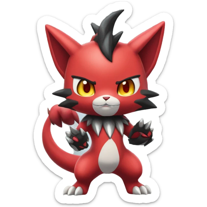  Kawaii Edgy Cool Beautiful Guilmon-Torracat-Zoroark full body sticker
