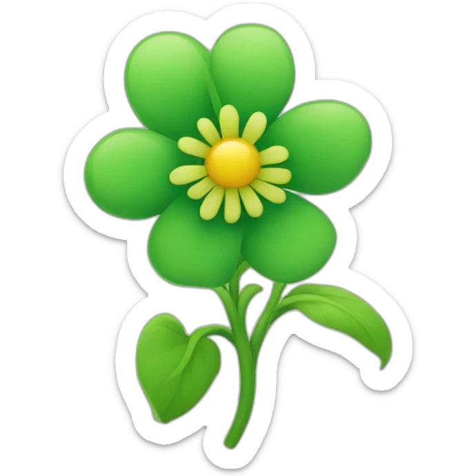 A green flower sticker