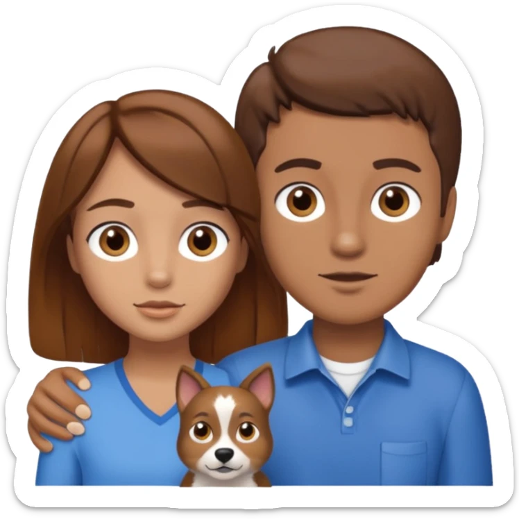 bluey bingo and a girl with brown hair brown eyes and tan sticker