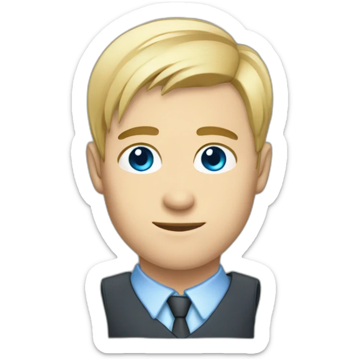 one european tall guy with short straight blonde hair and piercing blue eyes sticker