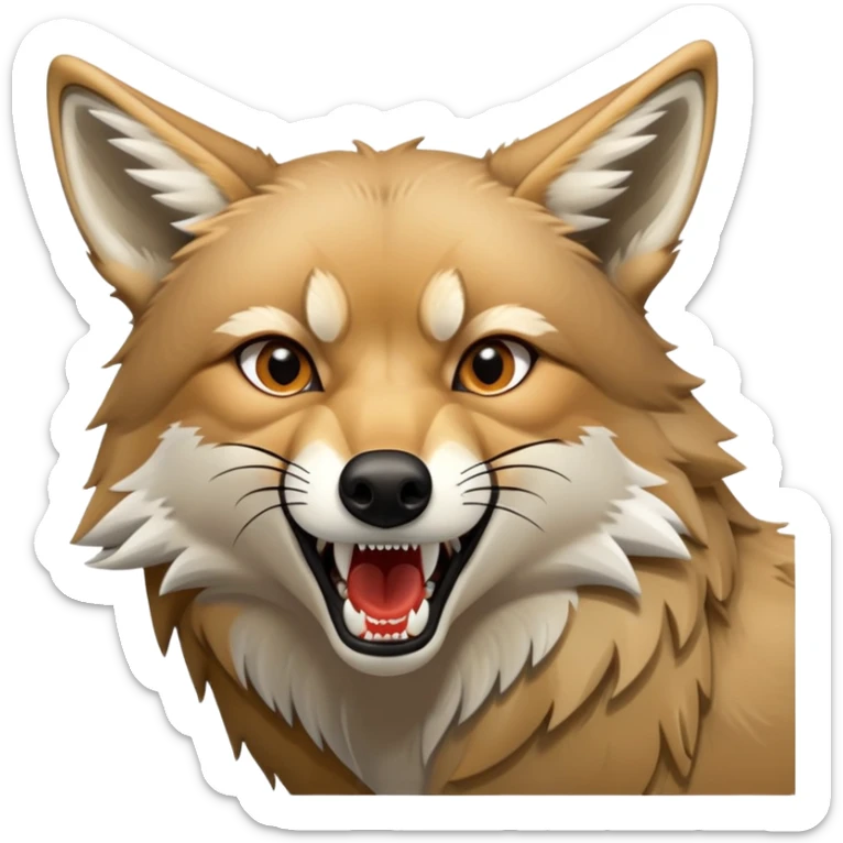 Coyote eating sticker