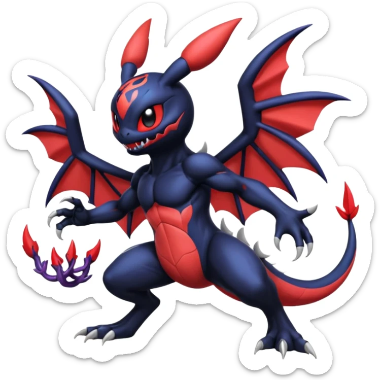 Venom-Stitch-Pikachu-Yveltal-Lunala-Fakémon-hybrid-creature (full body)  sticker