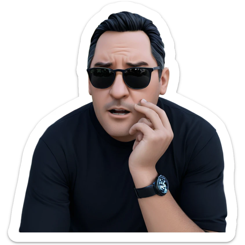 stylish boy in black shirt sticker