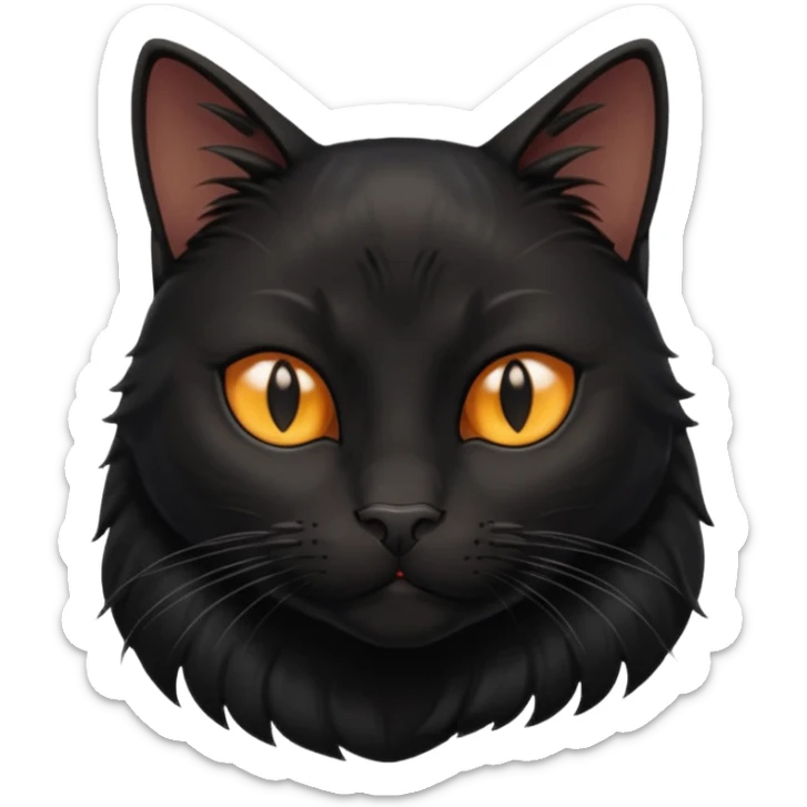 Solin wäre ein Kater mit nachtschwarzem, glänzendem Fell, kräftig gebaut und zugleich von seltener Eleganz. Sein Blick – tief und warm – scheint in die Seele zu führen, während seine Bewegung lautlos ist wie ein Schatten, der sich still an die Seite schmiegt.ihn nichts auf der Welt erschüttern. sticker