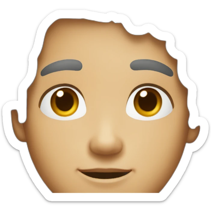 35 years old boy with black and grey hair tan light skin and brown eyes  sticker