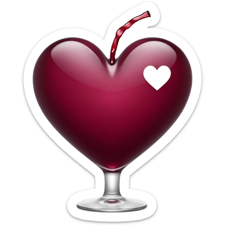 Genera un emoji de un corazón blanco con color vino tinto , sencillo y lindo  sticker