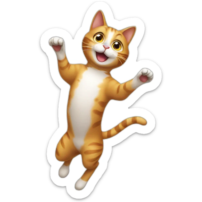 jumping cat sticker