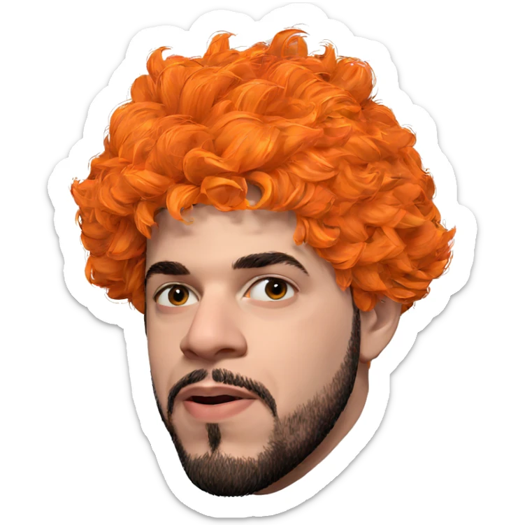 realistic portrait of bearded man sticker