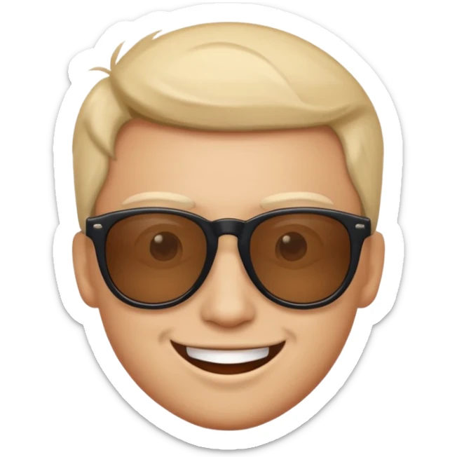 Naughty looking smile with sunglass  I mean  this kind of smile "😊" sticker