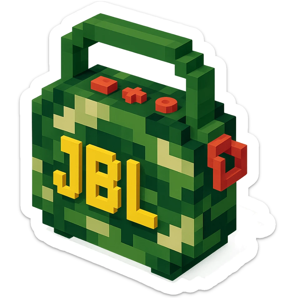 military-themed portable JBL speaker in camouflage colors sticker
