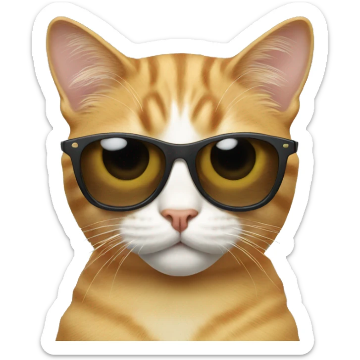 Cat with sunglasses sticker