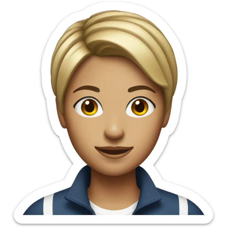 a woman in her 20s with short hair who plays tennis sticker