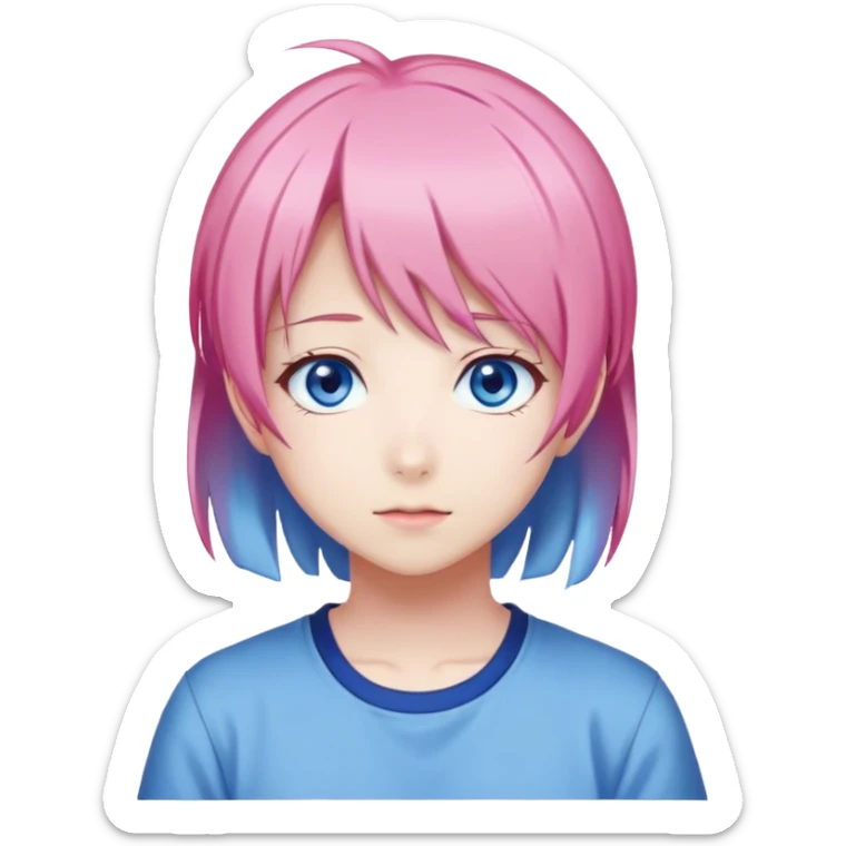 Ai Hoshino anime character with pink hair and blue eyes from Oshi no Ko sticker