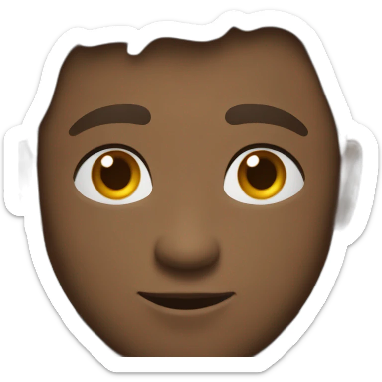 round-faced young man of dark skin color with short hair and a mole on his nose using a latpo sticker