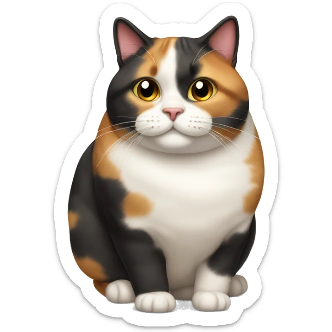 Fat Calico cat  sticker