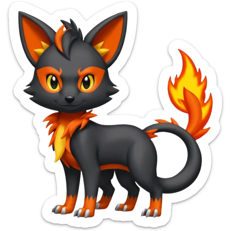
Houndour-Torracat-Zorua-
Salandit-Fennekin-Fakémon-Digimon-fusion (full body) sticker