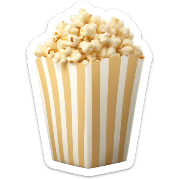 Popcorn in beige and white package  sticker